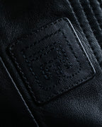 "PIERRE BALMAIN" Oversized double-breasted lamb leather tailored jacket