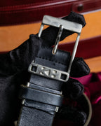 "KATHARINE HAMNETT" Vintage aged silver buckle leather belt