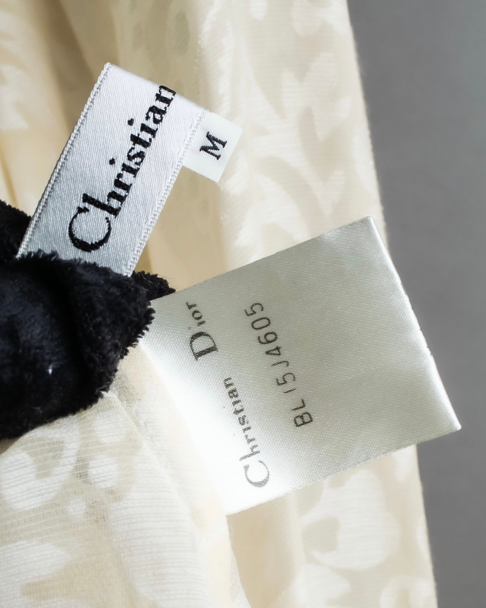 "Christian Dior" Jacquard balloon sleeve dress pullover