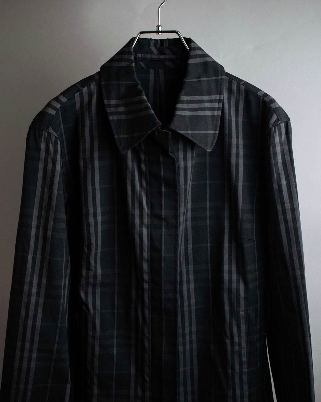 "BURBERRY" Combination leather design check pattern one-shoulder bag