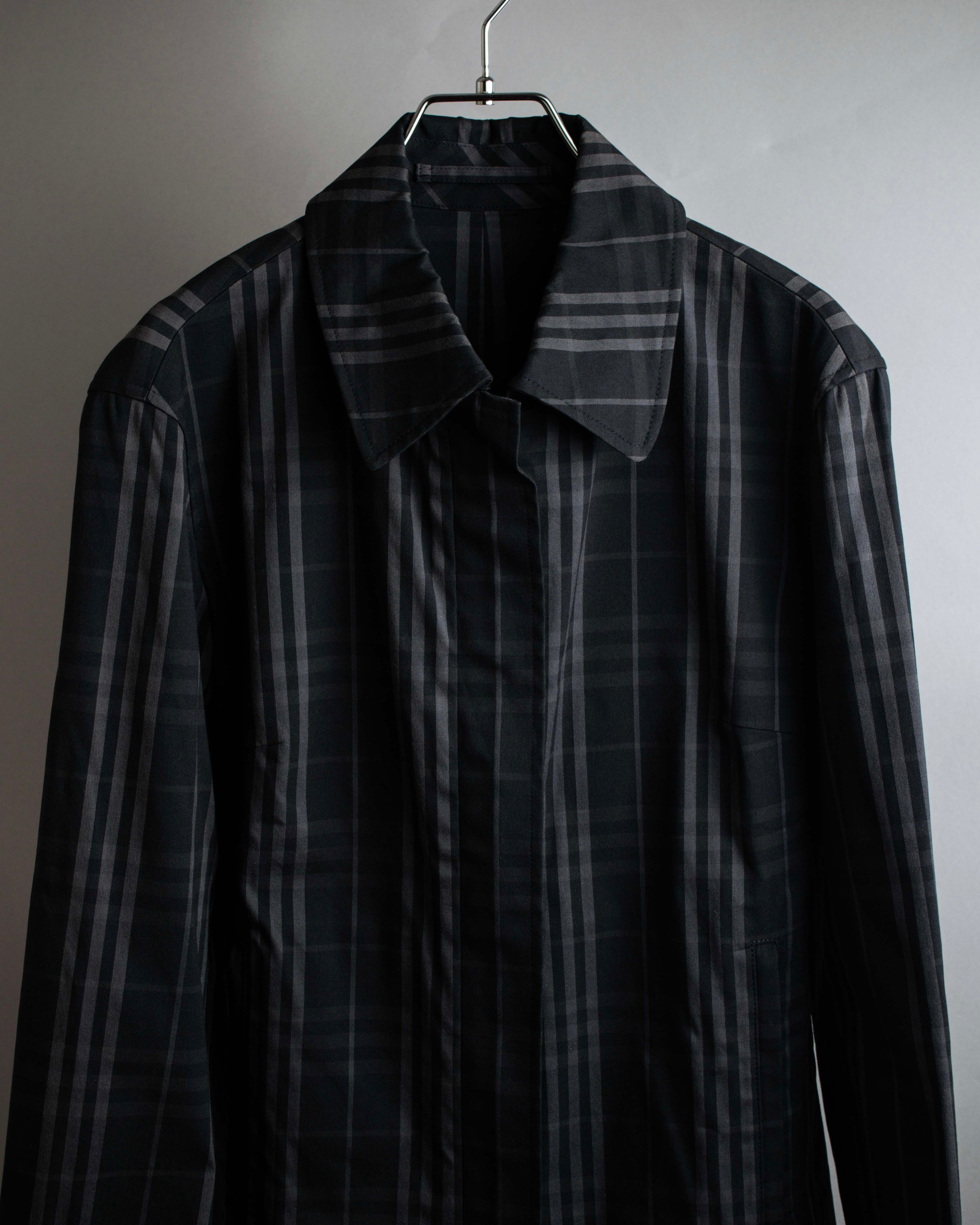 "BURBERRY" Combination leather design check pattern one-shoulder bag