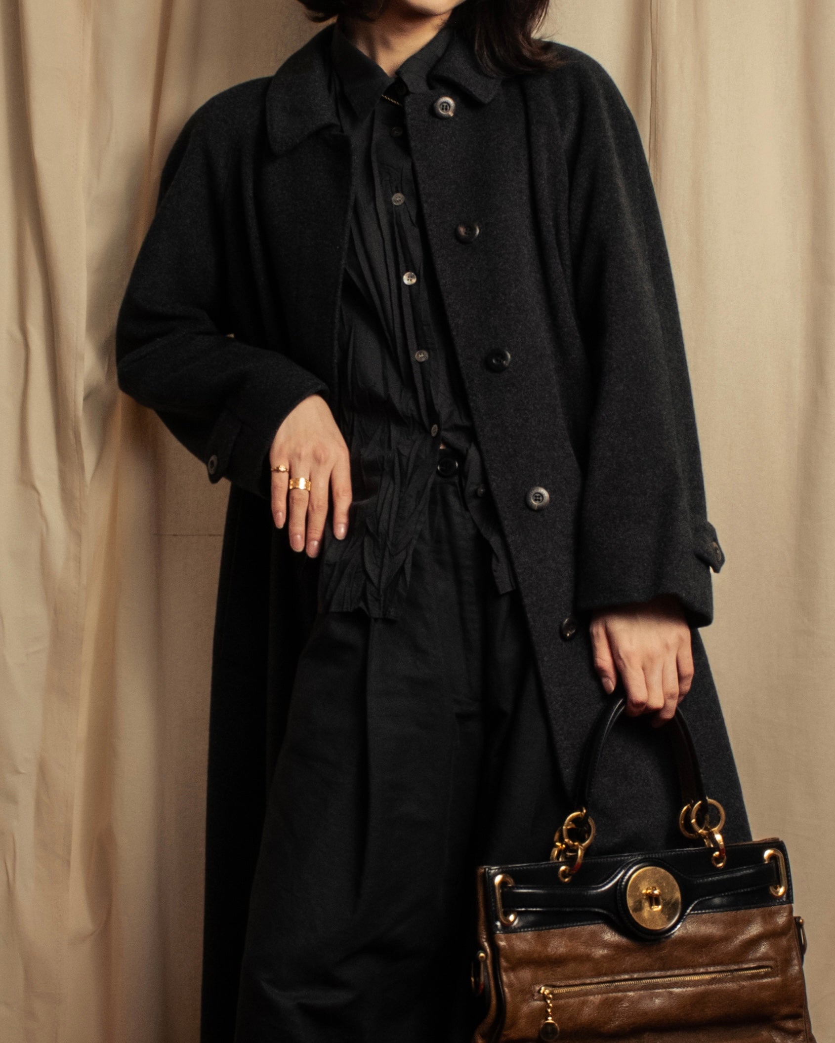 -SPECIAL- "BURBERRYS" 80's-90's Raglan line detail stand collar coat