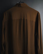 "SAINT LAURENT" 2021AW silk crepe de chine french-cuff shirt