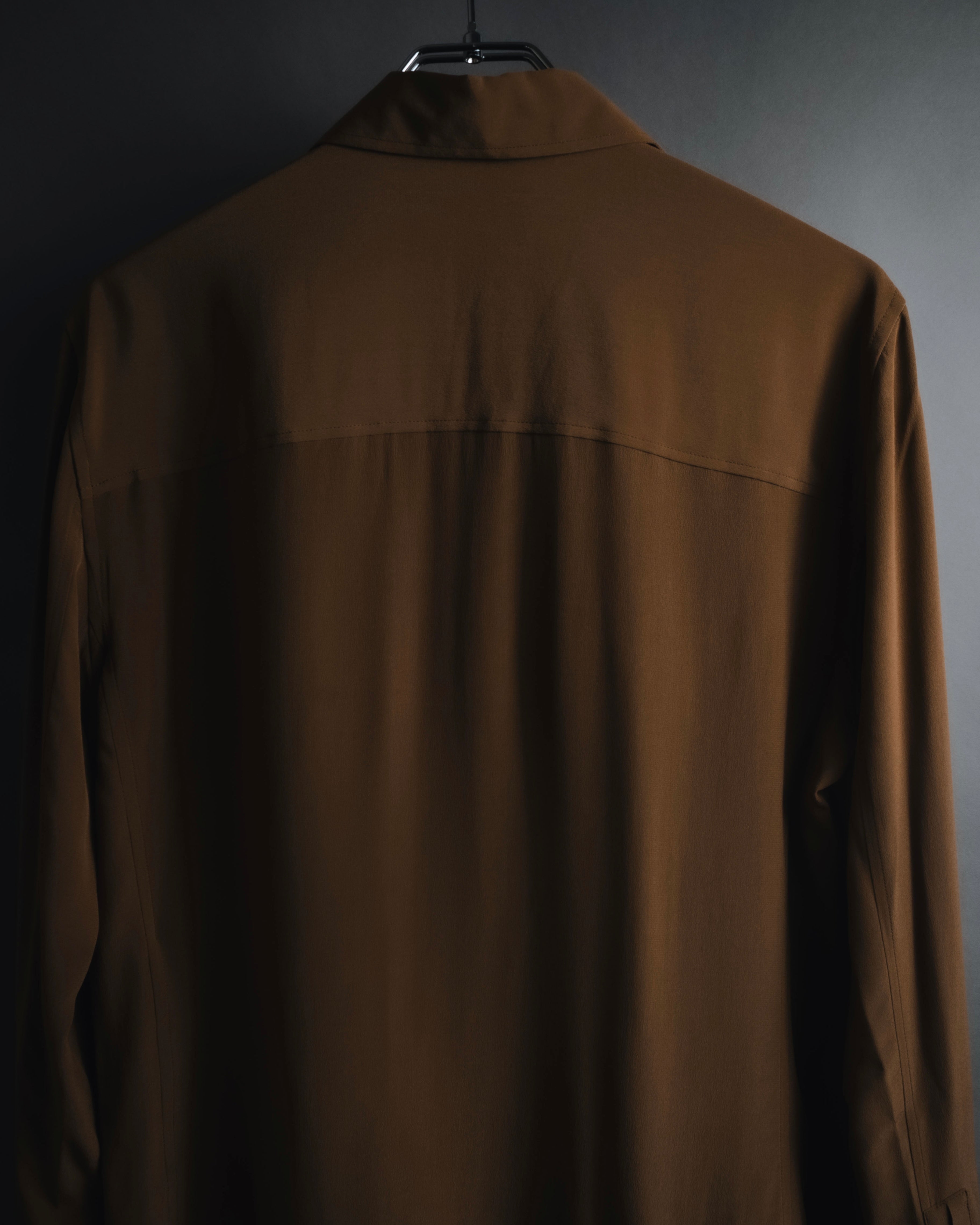 "SAINT LAURENT" 2021AW silk crepe de chine french-cuff shirt