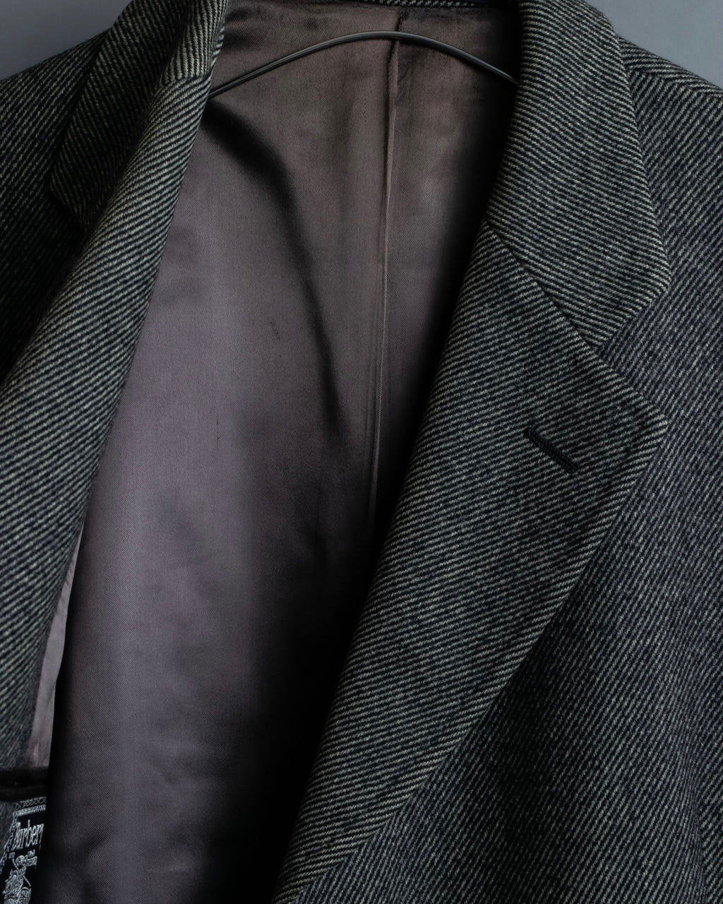 "Burberrys" diagonal striped pure new wool long coat