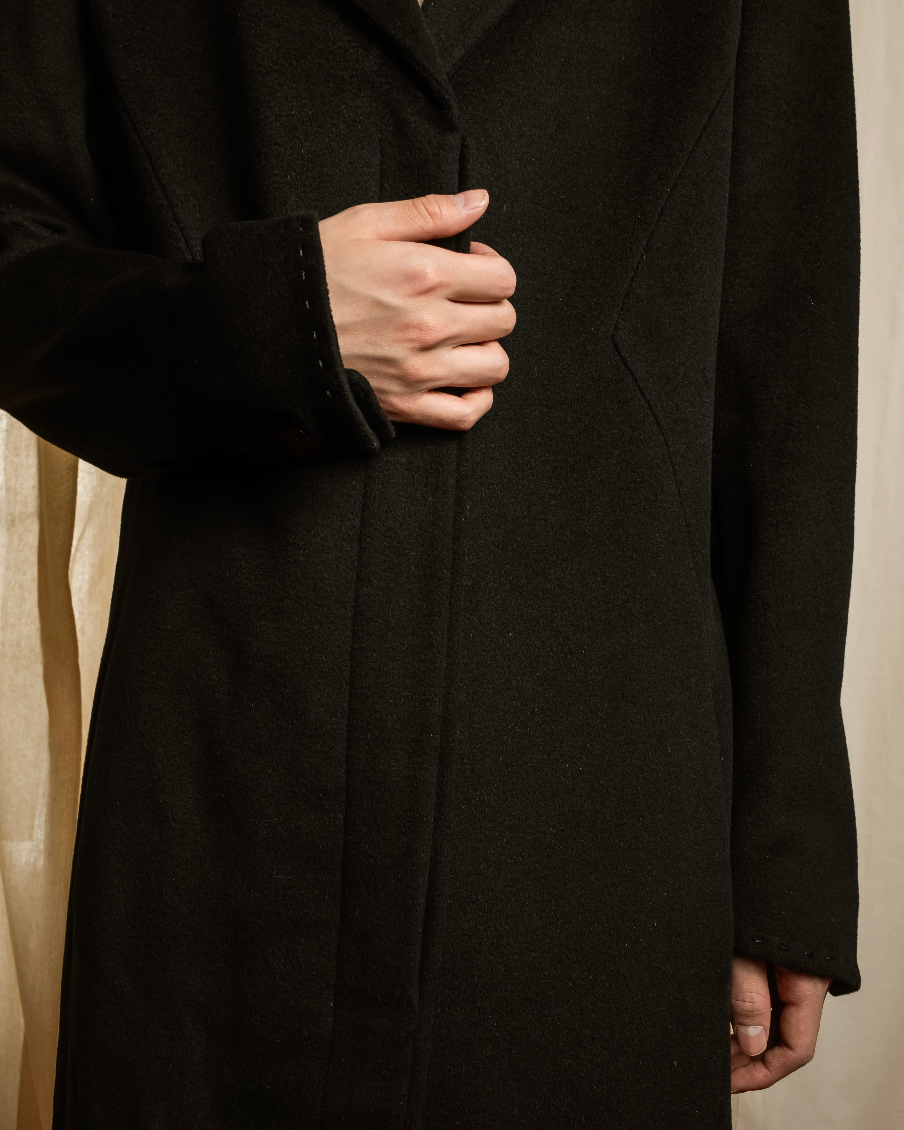 "FENDI" 00's-10's Karl Lagerfeld design shaped long coat