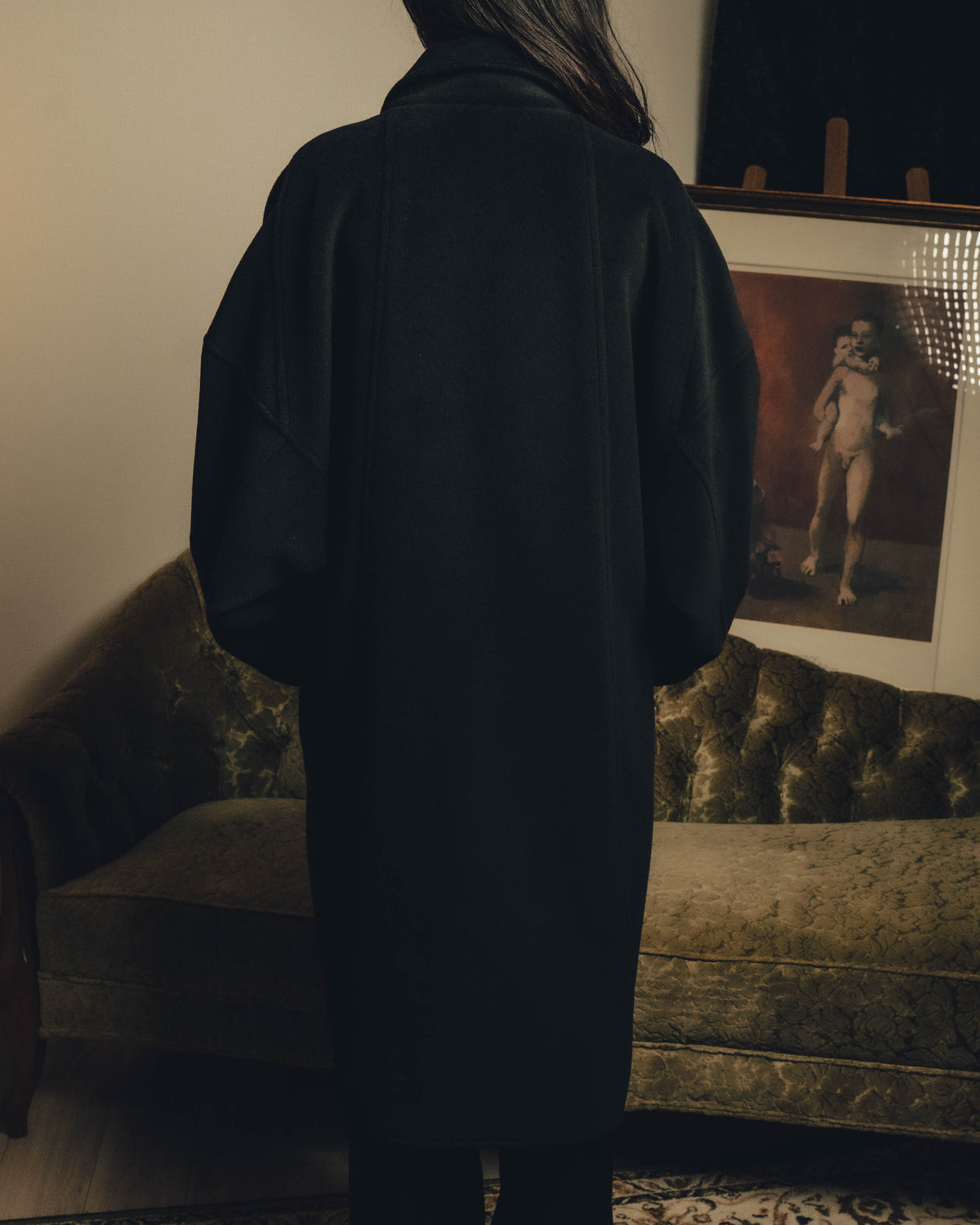 -SPECIAL- "CHANEL" 80's-90's Cambon button oversized long coat