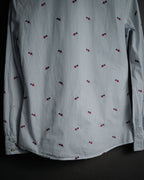 “GUCCI” 2017 heart and dagger embroidered bow tie shirt