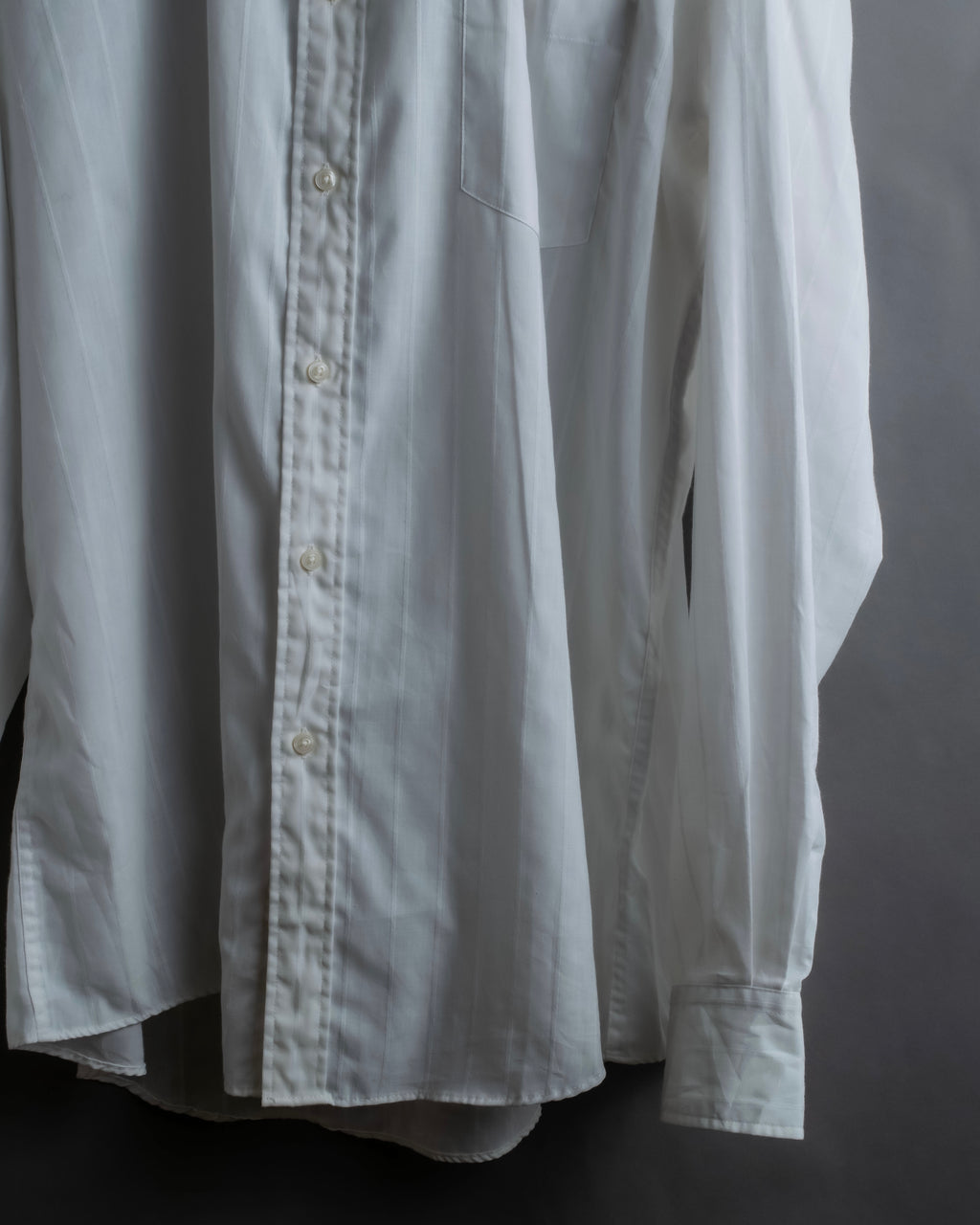 "YVES SAINT LAURENT" 1980's striped weave white shirt