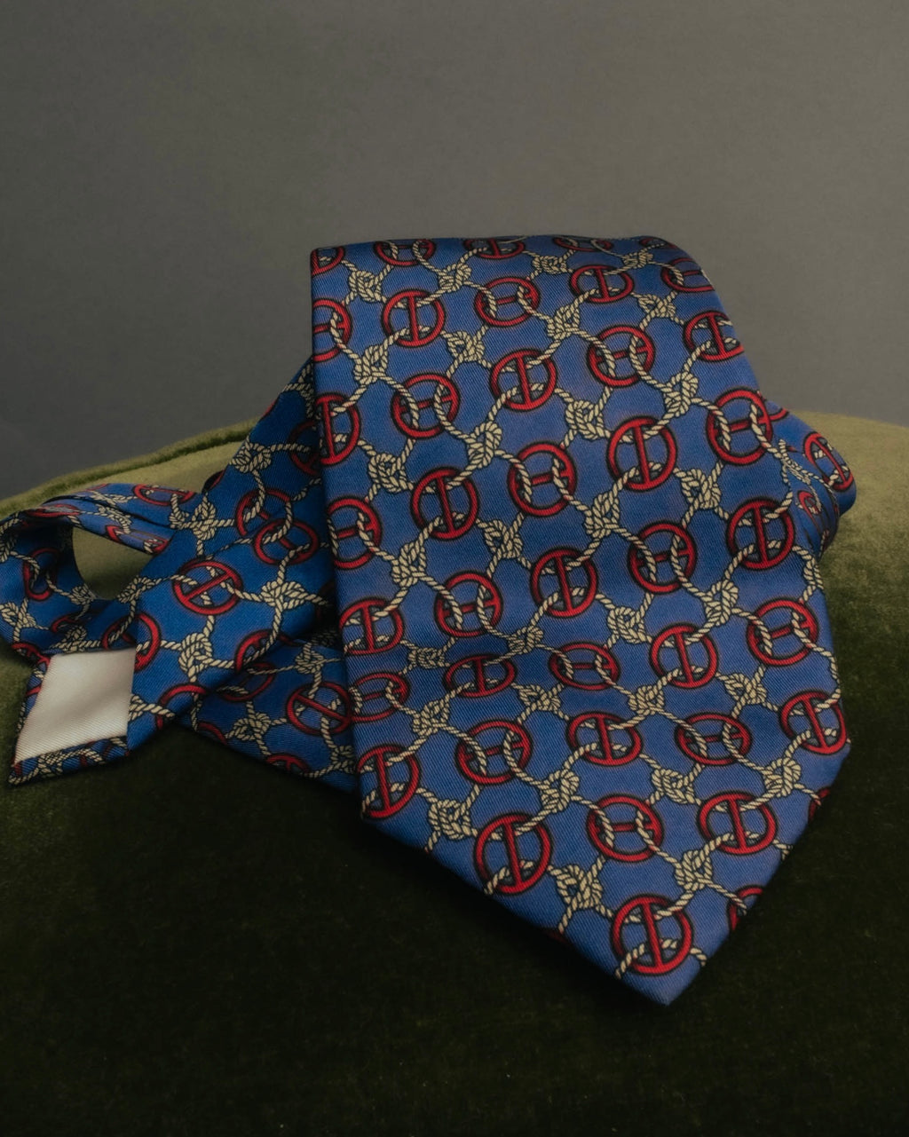 “HERMÈS” 90’s Rope and H motif silk tie
