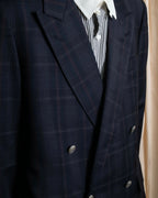 "BURBERRYS" Micro check pattern metal button blazer