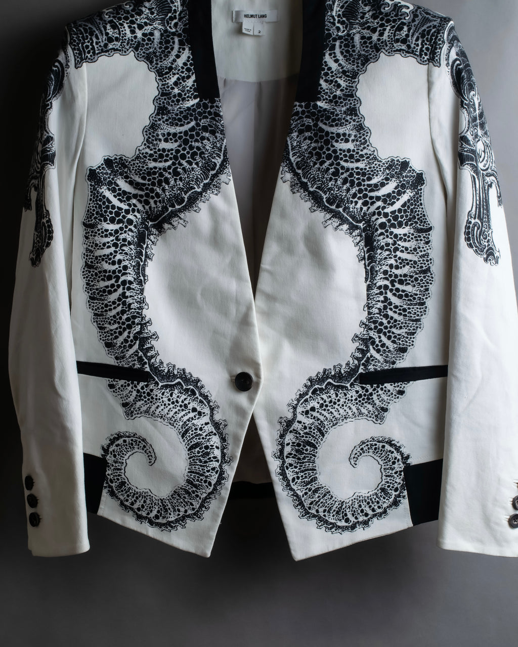 "HELMUT LANG" Seahorse motif design short jacket