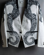 "HELMUT LANG" Seahorse motif design short jacket