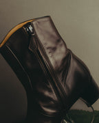 "Hermès" Minimal dark brown leather ankle boots