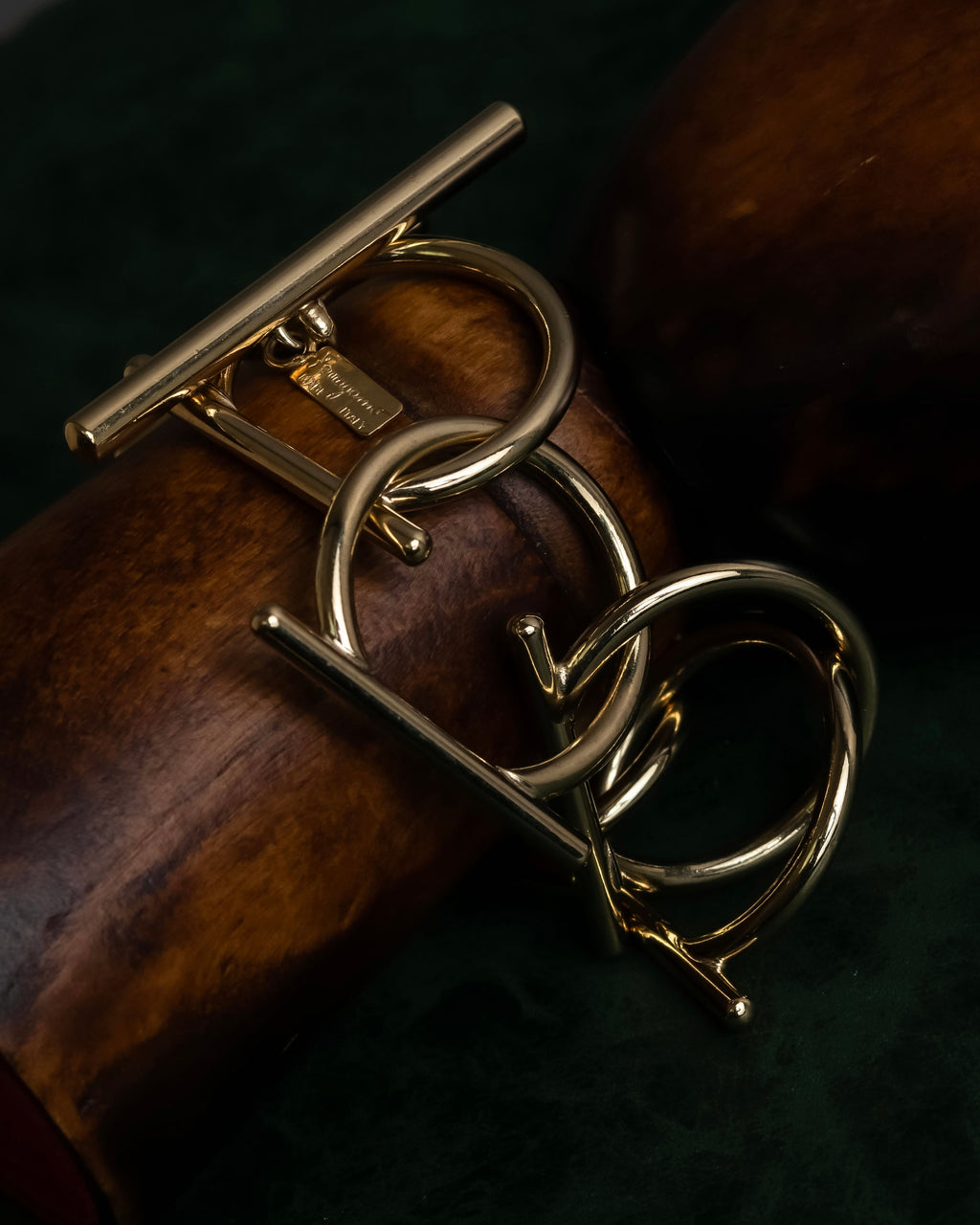 "Salvatore Ferragamo" Gancini motif layered gold bracelet