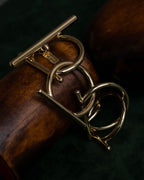 "Salvatore Ferragamo" Gancini motif layered gold bracelet