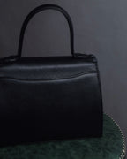 "YVES SAINT LAURENT" Hand stitched design trapezoid leather bag