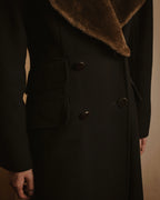 -SPECIAL- "Max Mara"
90’s Detachable fur collar virgin wool long coat
