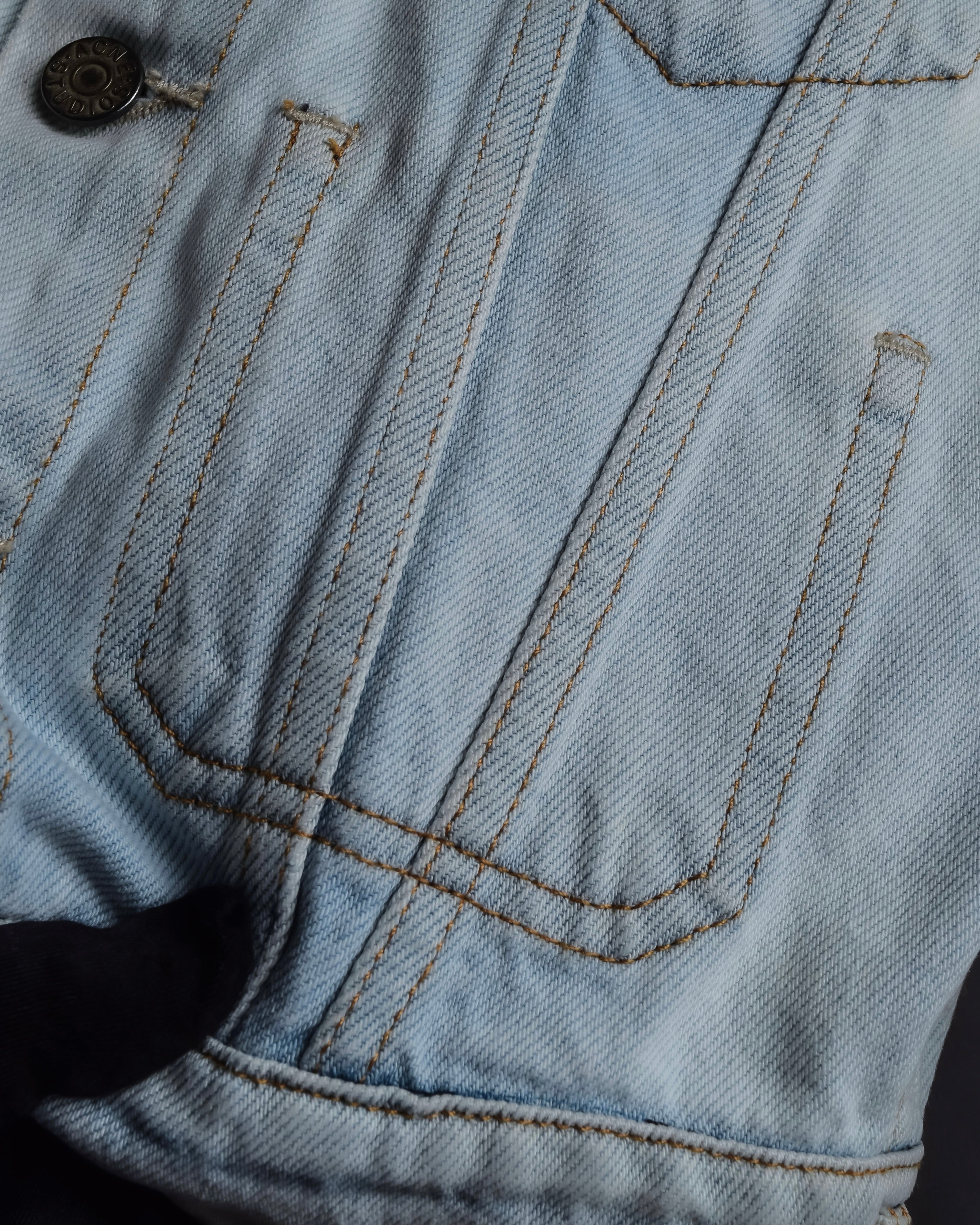 "Acne Studios" Washed light blue short denim jacket
