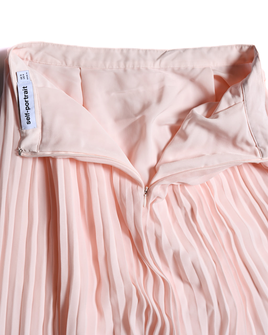 Self-Portrait/ Romantic Chiffon Pleated Skirt Pale Pink