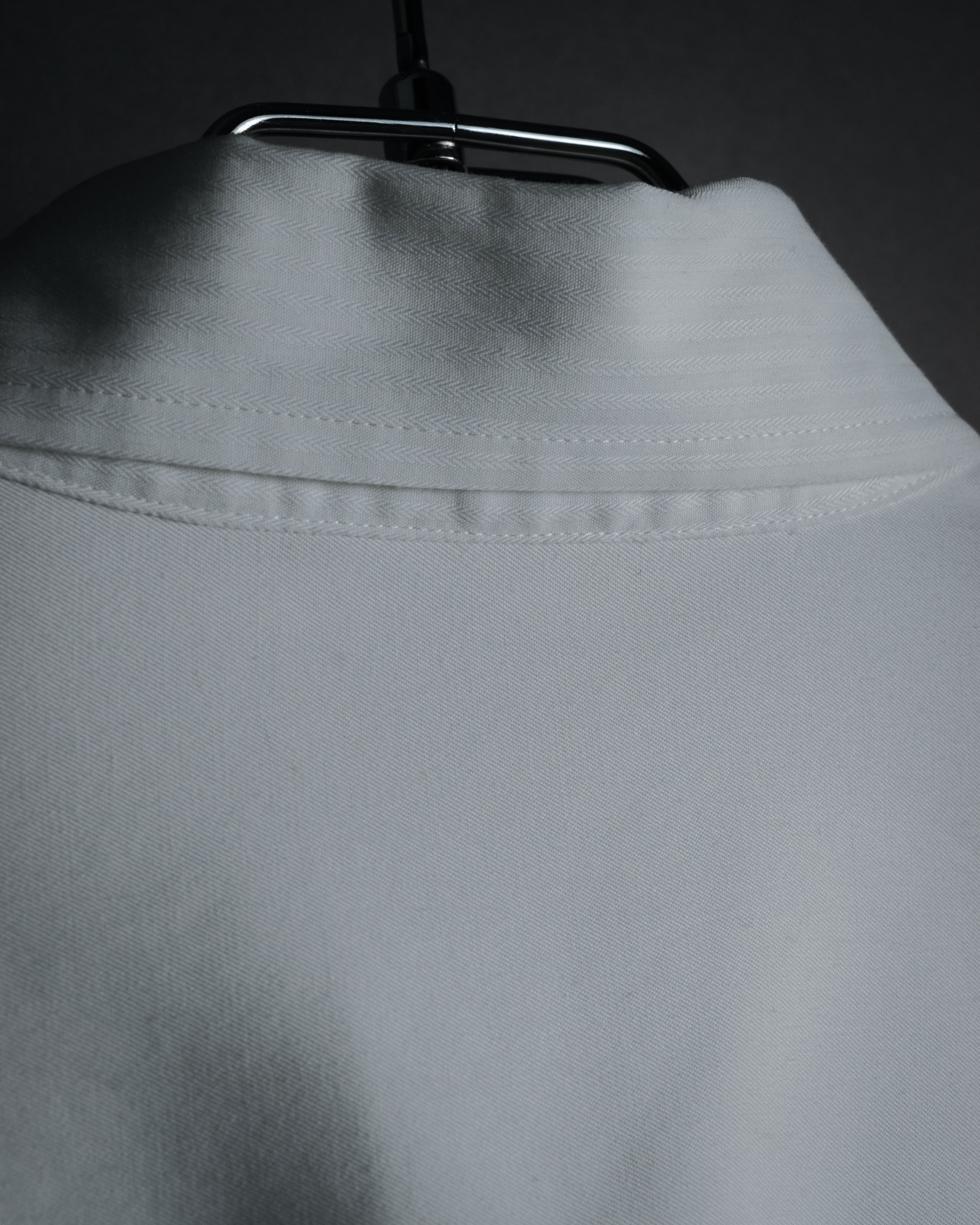 –SPECIAL– "BALENCIAGA" 2005-06’s Round collar chin tab paneled dress shirt