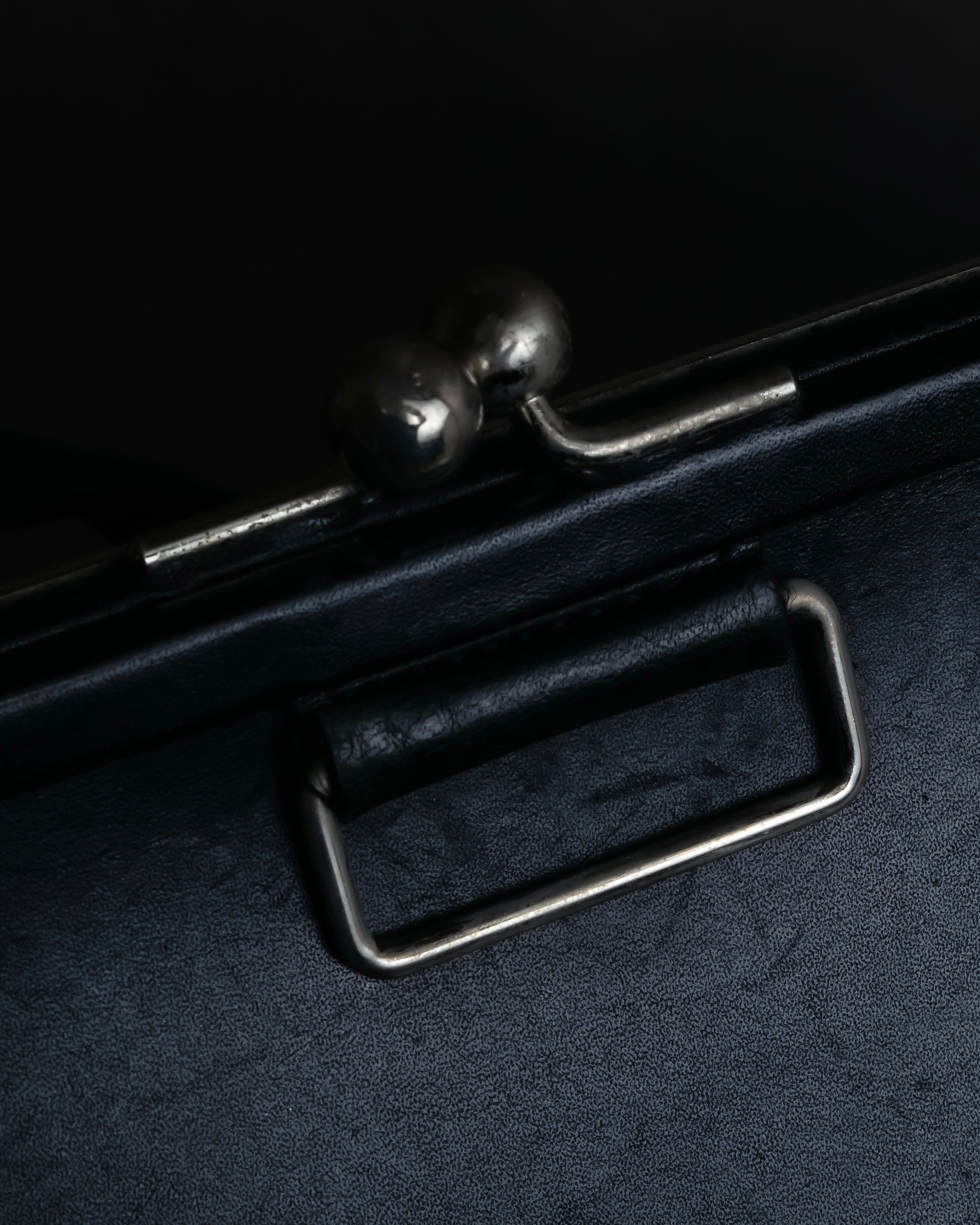 "JEAN PAUL GAULTIER" Logo engraved clasp frame 2way leather bag