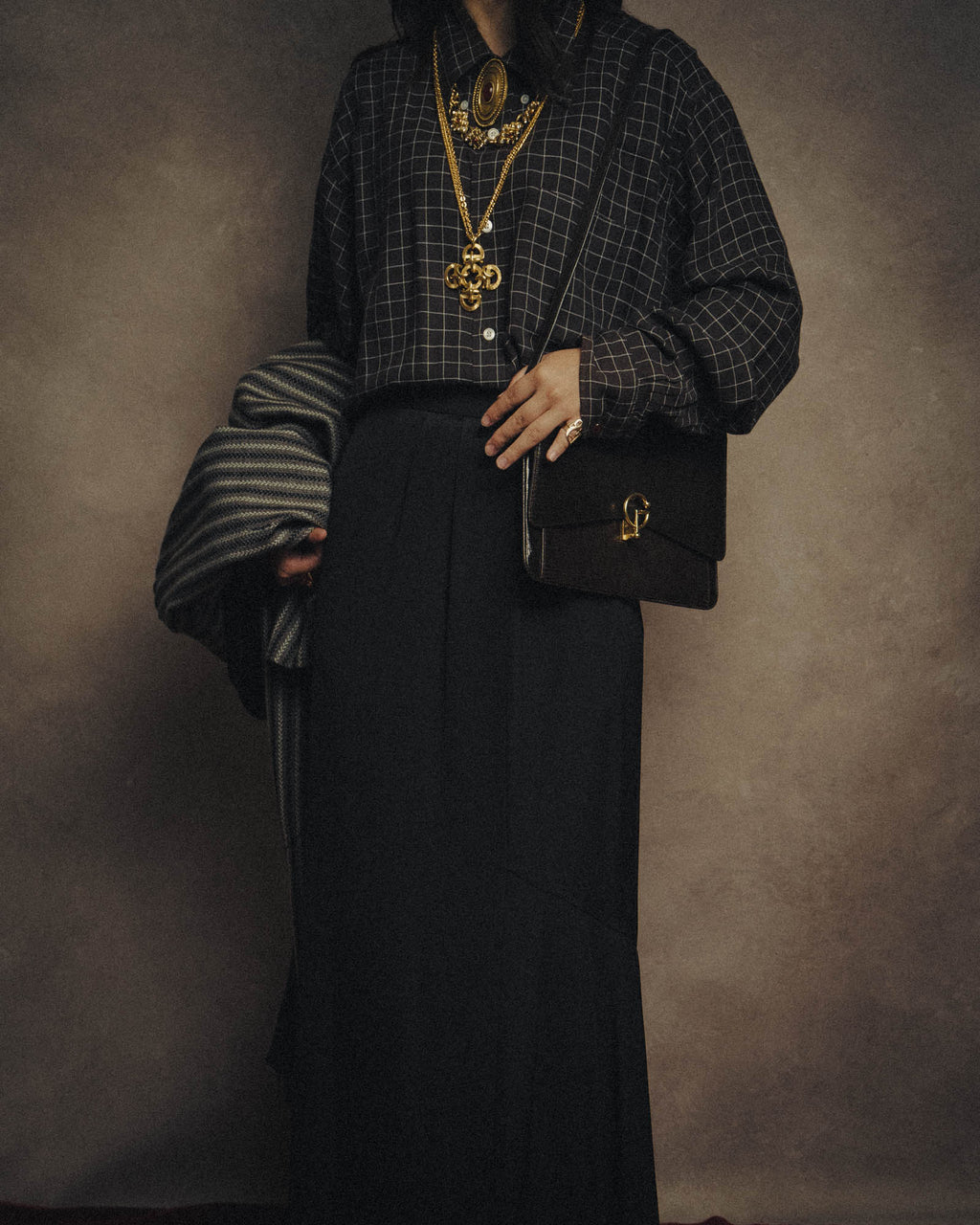 -SPECIAL- “Christian Dior” 80’s silk pleated long skirt
