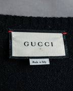 "GUCCI" Horsebit design V-neck cashmere knit