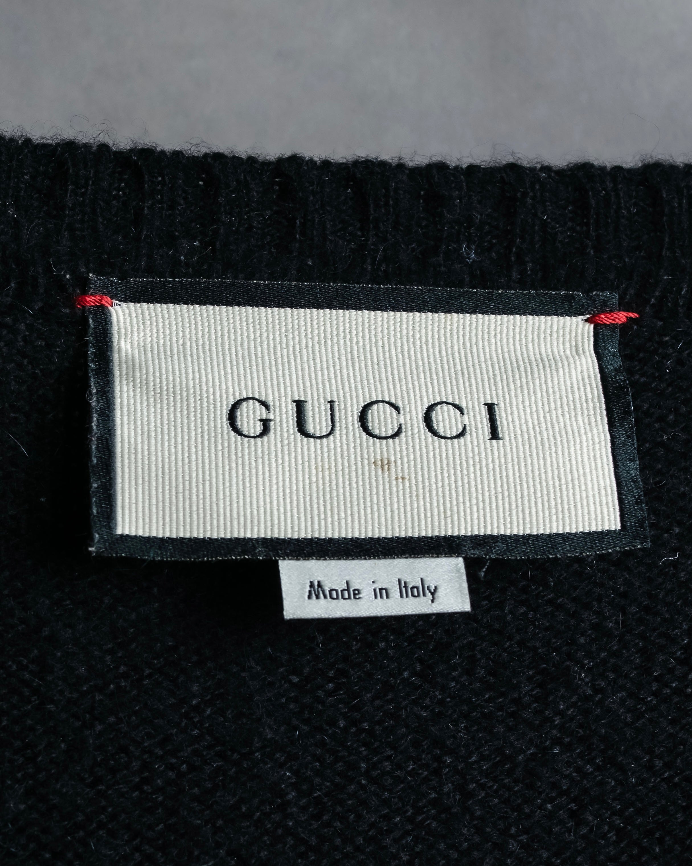 "GUCCI" Horsebit design V-neck cashmere knit