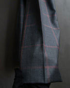 "GUCCI" Glen plaid wool wide tapered slacks