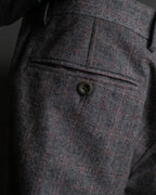 "HERMES" Heather gray cashmere blend slacks