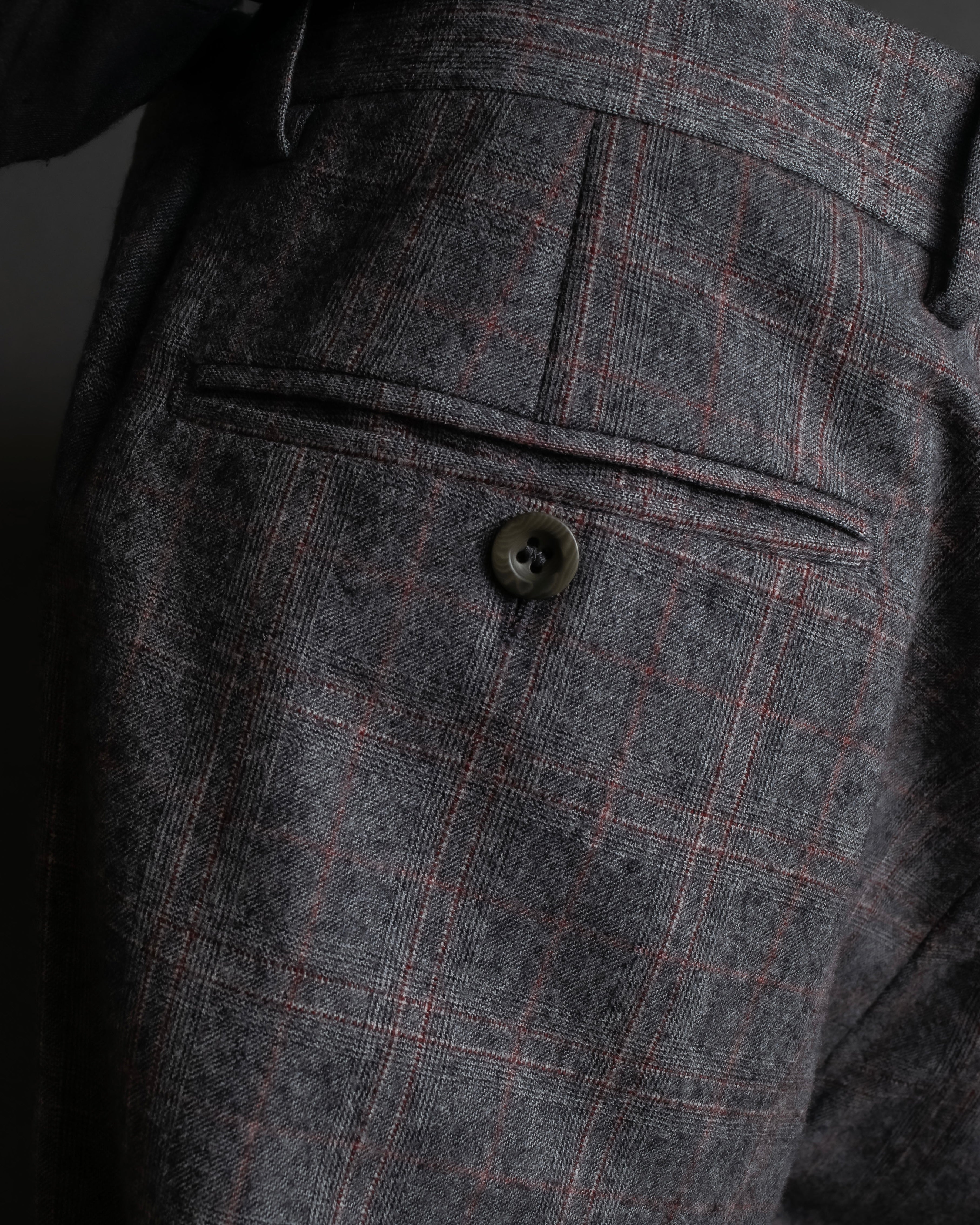 "HERMES" Heather gray cashmere blend slacks