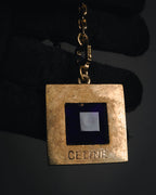 "CELINE" 80’s-90’s square stone pendant charm