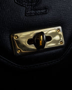 "YVES SAINT LAURENT" Cassandra logo engraved turnlock 2-way leather bag