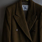 "BURBERRYS" Peaked lapels double breasted olive brown coat