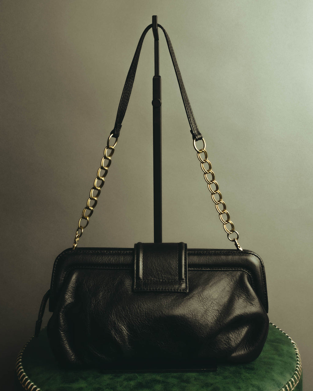 “SAN HIDEAKI MIHARA” 2000’s-2010’s black leather chain shoulder bag