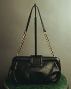 “SAN HIDEAKI MIHARA” 2000’s-2010’s black leather chain shoulder bag