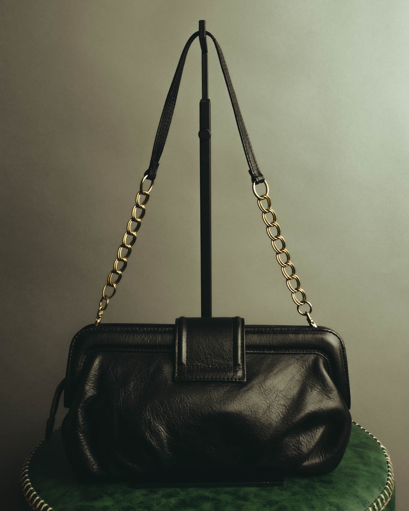 “SAN HIDEAKI MIHARA” 2000’s-2010’s black leather chain shoulder bag