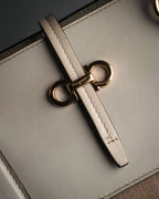 “Salvatore Ferragamo” 2010’s canvas and leather gancini tote bag