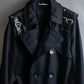 "VALENTINO" Belt docking design leather switching trench coat