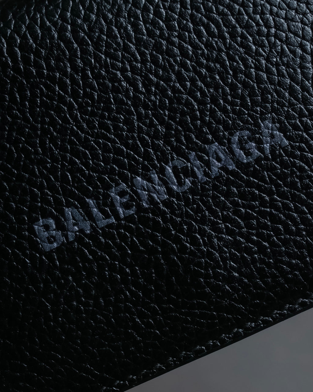 "BALENCIAGA" Logo engraved compact leather tri-fold wallet