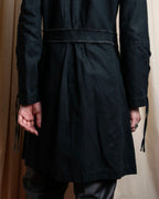 "vanessa bruno" Lace fringe design drawstring cotton linen shirt dress