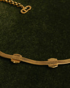 "Christian Dior" 90's-00's Fluted gold tone chain anklet