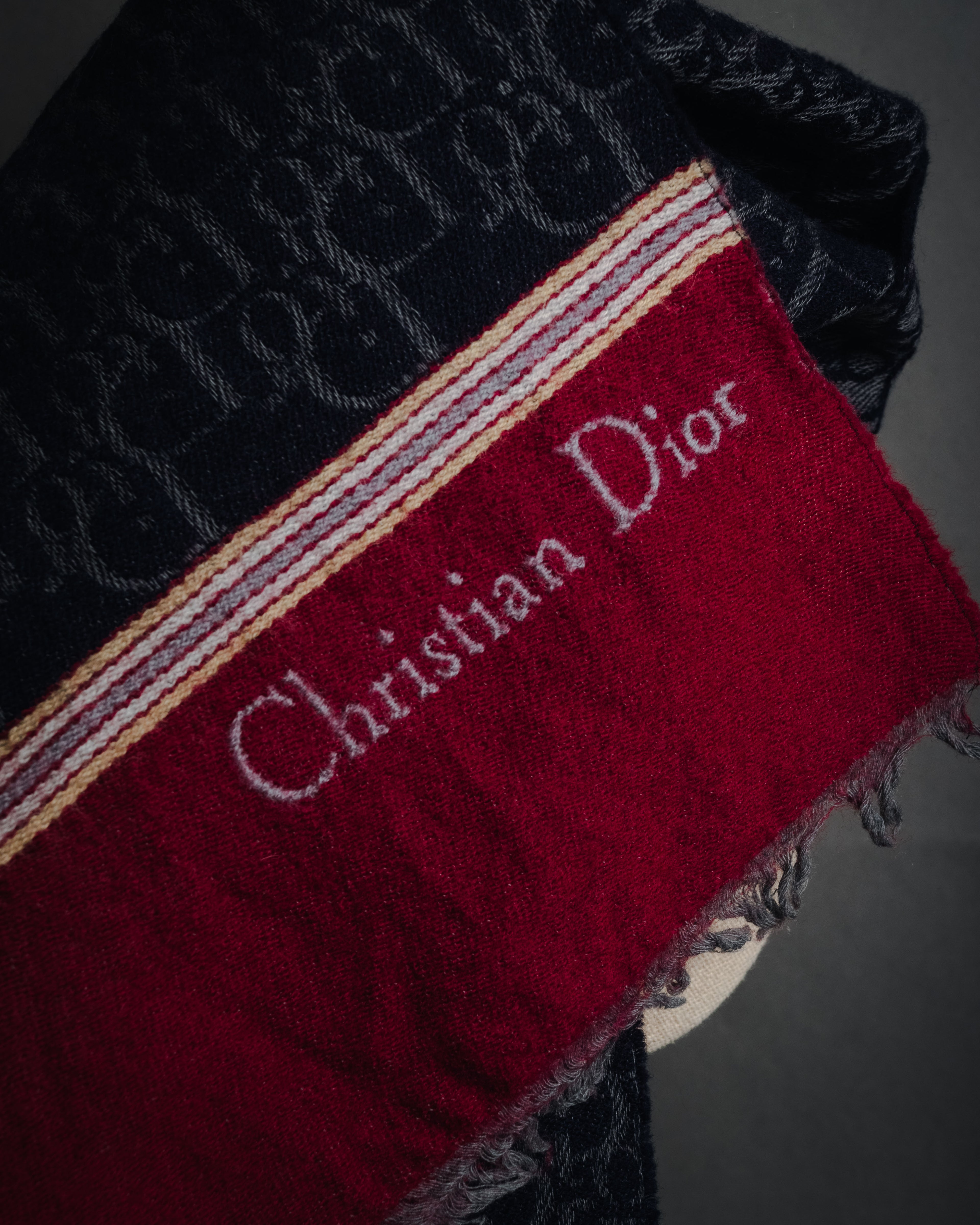 "Christian Dior" 70’s-80’s oblique jacquard merino wool stole