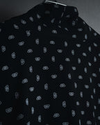 "BALENCIAGA" All-over Logo Bow-Tie Blouse