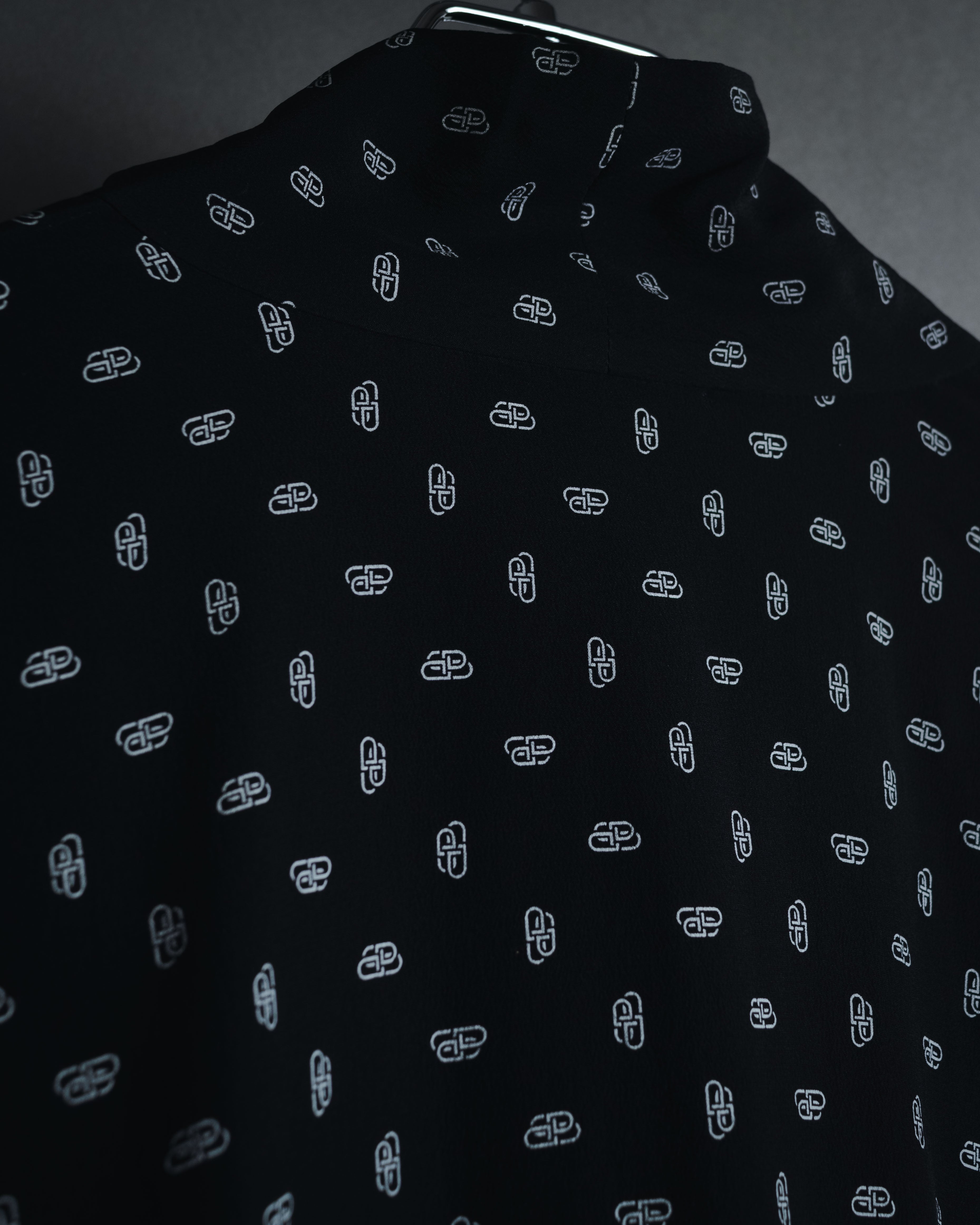 "BALENCIAGA" All-over Logo Bow-Tie Blouse