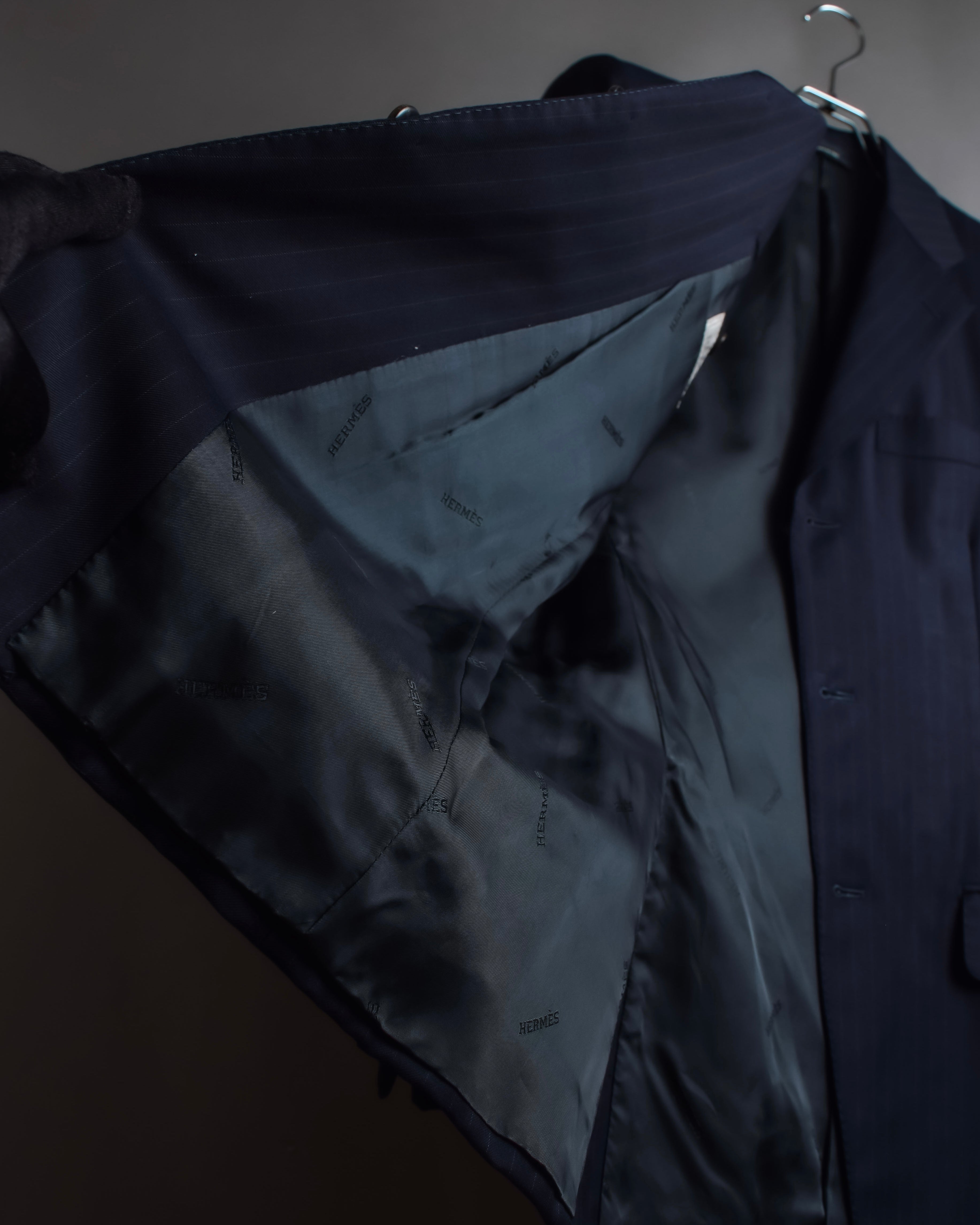 "HERMES" Pinstripe relaxed tailored jacket