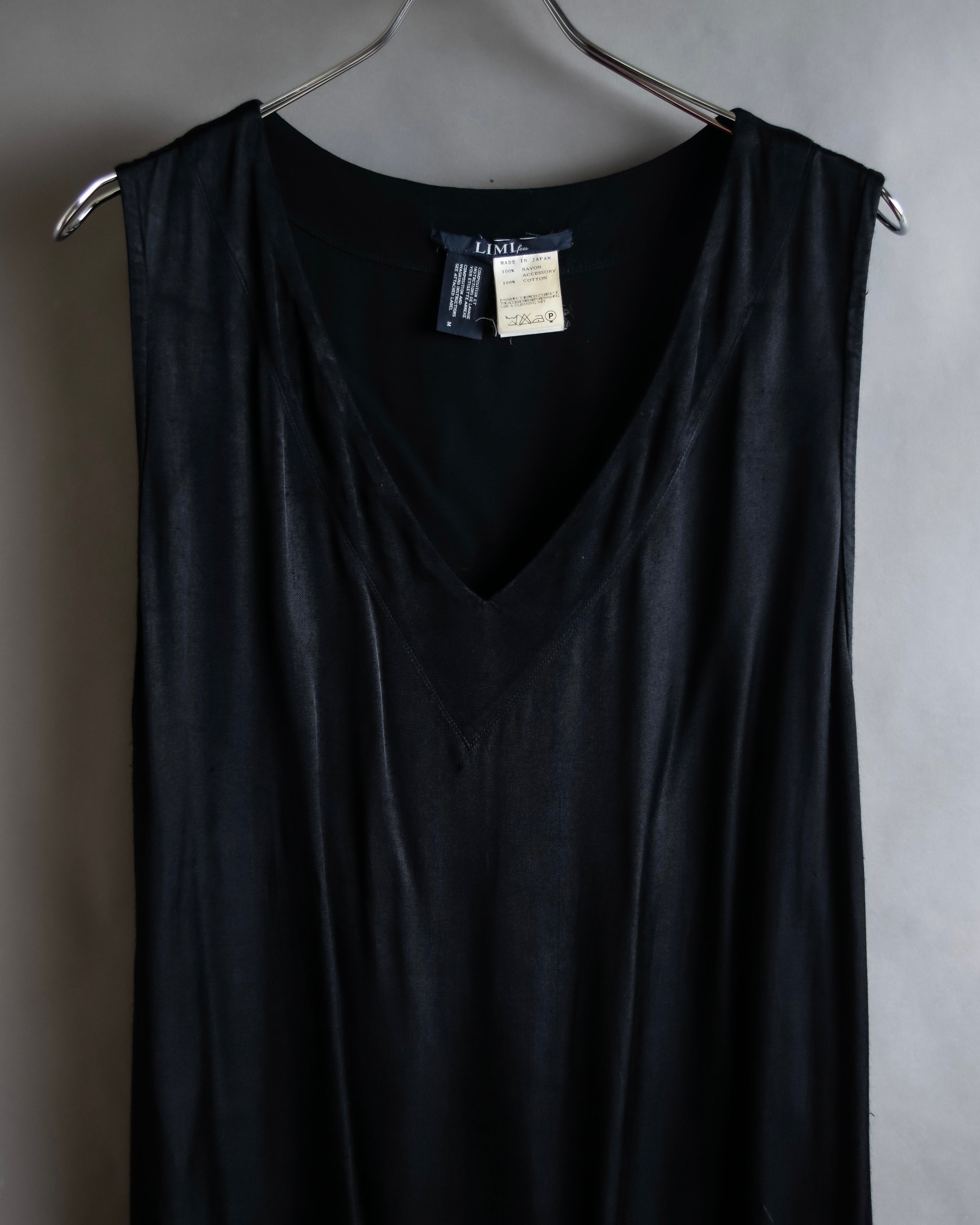 "LIMI feu" Knitted lace design belted sleeveless dress