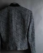 "John Galliano" Herringbone weave short length zip blouson