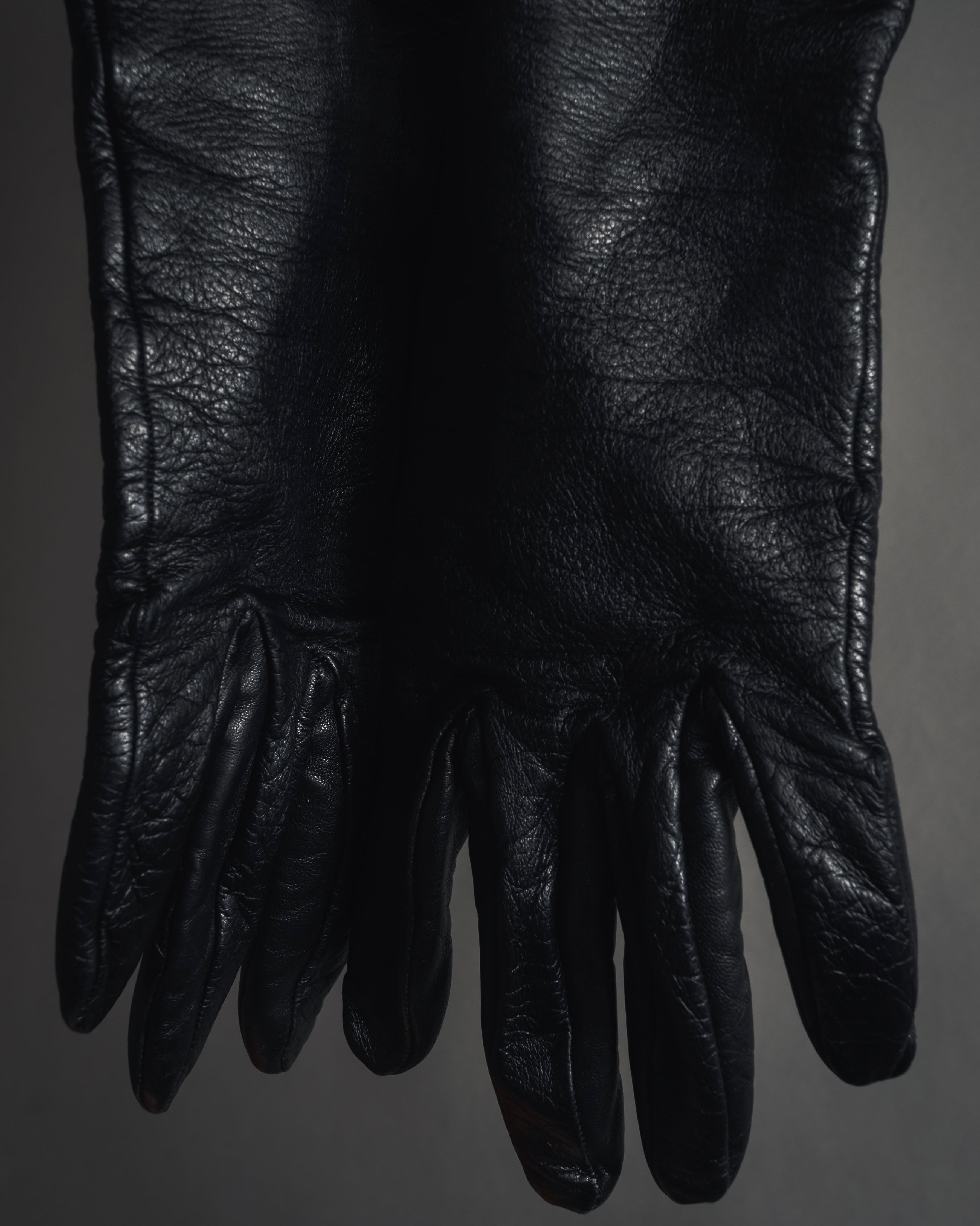 -SPECIAL- "HERMES" 90's Astrakhan combination leather gloves